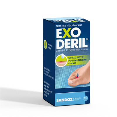EXODERIL, 10 mg/ml, odos tirpalas, 10 ml  paveikslėlis