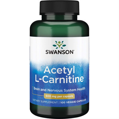 SWANSON ACETIL L - KARNITINAS 500 mg, 100 kapsulių paveikslėlis