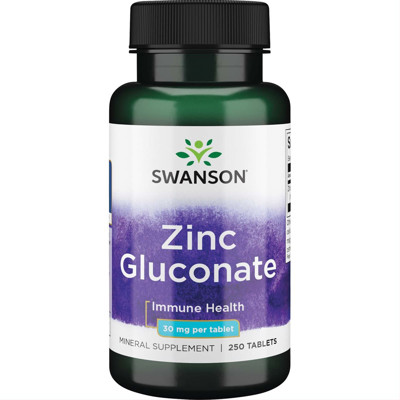 SWANSON ZINC (GLUCONATE), 30 mg, 250 tablečių paveikslėlis