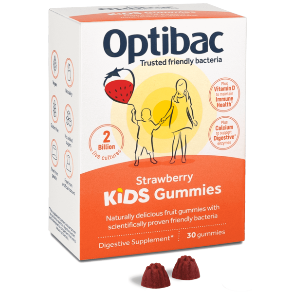 Optibac KIDS guminukai su gyvybingomis bakterijomis+D+Cal, 30 vnt. paveikslėlis