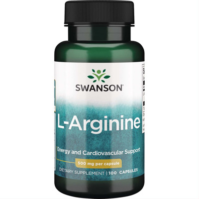 SWANSON L-ARGININAS, 500 mg, 100 kapsulių paveikslėlis