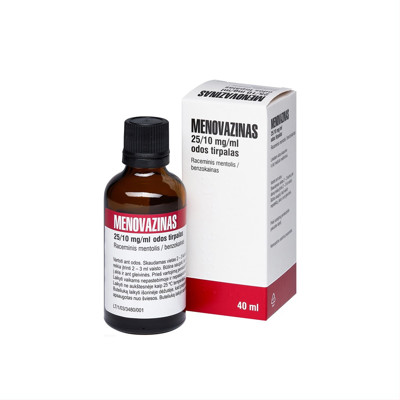 MENOVAZINAS, 25/10 mg/ml, odos tirpalas, 40 ml  paveikslėlis