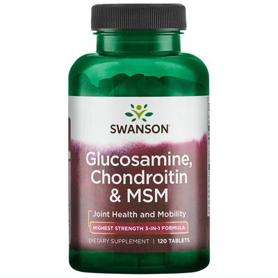 SWANSON, Gliukozaminas, chondroitinas ir MSM, tabletės, N120 paveikslėlis