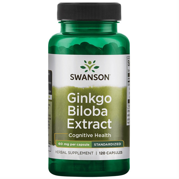 SWANSON, Ginkgo Biloba Standartizuotas Ekstraktas, 120 kapsulių paveikslėlis