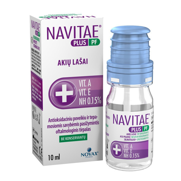 NAVITAE PLUS PF, antioksidaciniai lubrikuojantys akių lašai be konserevantų, 10ml paveikslėlis