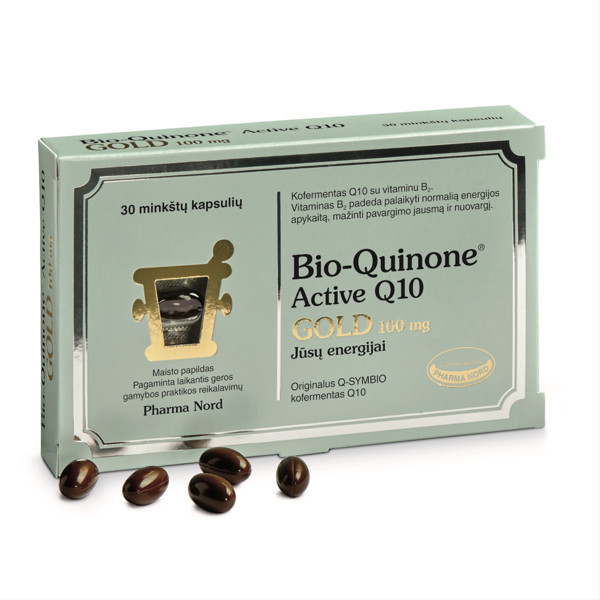PHARMA NORD BIO-QUINONE ACTIVE Q10 GOLD, 100 mg, 30 kapsulių paveikslėlis