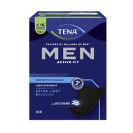 TENA MEN PROTECTIVE SHIELD, įklotai vyrams, 14 vnt. paveikslėlis TENA MEN PROTECTIVE SHIELD, įklotai vyrams, 14 vnt. paveikslėlis