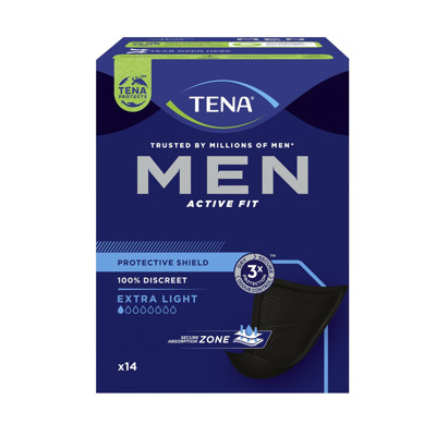TENA MEN PROTECTIVE SHIELD, įklotai vyrams, 14 vnt. paveikslėlis