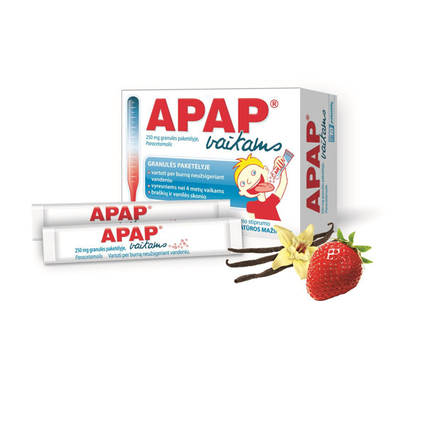 APAP, 250 mg, granulės paketėlyje, vaikams, N10 paveikslėlis