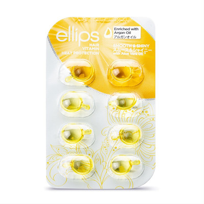 ELLIPS SMOOTH & SHINY, tepami vitaminai plaukams apimčiai suteikti , 8 kapsulės paveikslėlis