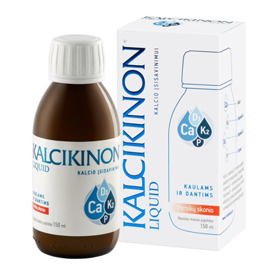 KALCIKINON LIQUID, skystas kalcis su vitaminais D3, K2, fosforu, 150 ml paveikslėlis