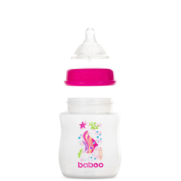 Baboo anti-colic maitinimo buteliukas, 150 ml, rožinė, Sea Life, 0+ mėn paveikslėlis
