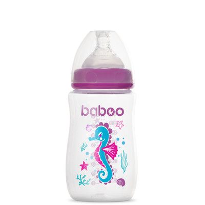 Baboo anti-colic maitinimo buteliukas, 250 ml, violetinė, Sea Life, 3+ mėn paveikslėlis