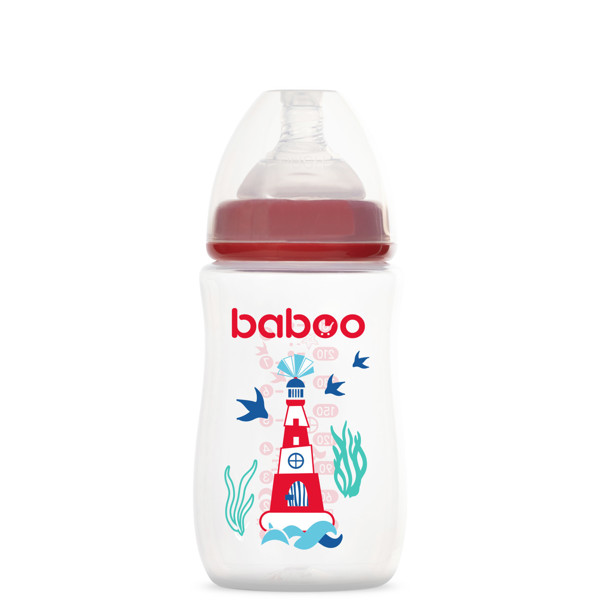 Baboo anti-colic maitinimo buteliukas, 250 ml, raudona, Marine, 3+ mėn paveikslėlis