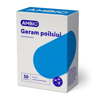 AMBIO GERAM POILSIUI (1 mg melatonino), 30 kapsulių paveikslėlis