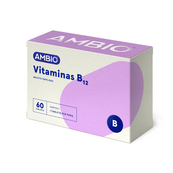 AMBIO VITAMINAS B12 500 µg, 60 tablečių | Gintarinė vaistinė
