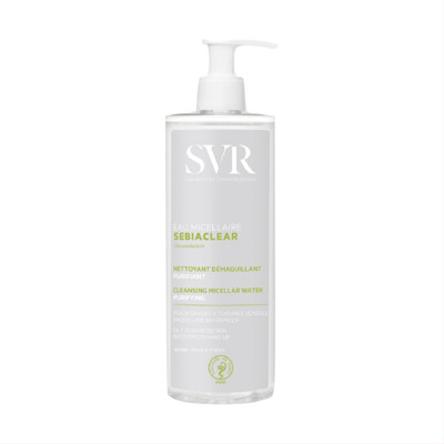 SVR SEBIACLEAR EAU MICELLAIRE, valomasis micelinis vanduo riebiai, probleminei odai, 400 ml paveikslėlis