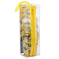 MINIONS kelioninis rinkinys vaikams: dantų pasta, 25 ml. + dantų šepetėlis, 1 vnt. + stiklinė, 1 vnt. + kosmetinė, 1 vnt.