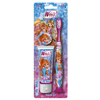 WINX kelioninis rinkinys vaikams: dantų pasta, 25 ml. + dantų šepetėlis, 1 vnt.