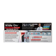 WHITE GLO CHARCOAL + BAKING SODA balinamoji dantų pasta su aktyvuota anglimi ir soda