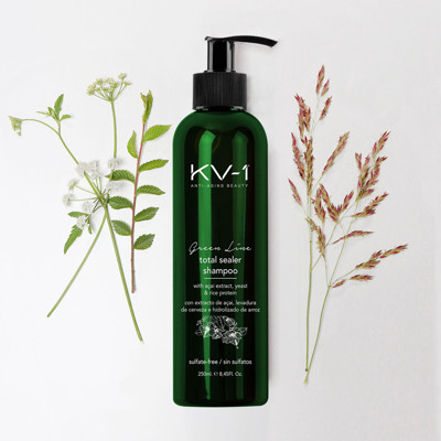 KV-1 GREEN TOTAL SEALER natūralus šampūnas dažytiems plaukams, 250 ml