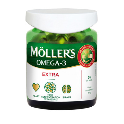 MOLLER'S OMEGA-3 EXTRA, 76 kapsulės paveikslėlis