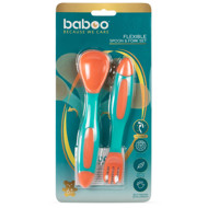 Baboo lankstūs įrankiai: šaukštelis ir šakutė, 6+ mėn, persikinė paveikslėlis