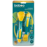 Baboo lankstūs įrankiai: šaukštelis ir šakutė, 6+ mėn, turkio paveikslėlis