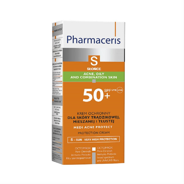 PHARMACERIS S MEDI ACNE PR., apsauginis veido kremas, SPF50+, 50 ml  paveikslėlis