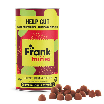 FRANK FRUITIES HELP GUT, žarnynui ir mikrobiomos pusiausvyros palaikymui, guminukai, N80 paveikslėlis