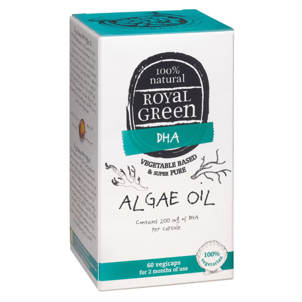 ROYAL GREEN ALGAE OIL OMEGA-3 DHR, dumblių aliejus, 200 mg, 60 kapsulių paveikslėlis