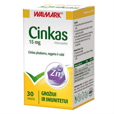 WALMARK CINKAS, 15 mg, 30 tablečių paveikslėlis