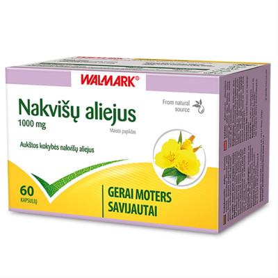 WALMARK NAKVIŠŲ ALIEJUS, 1000 mg, 60 kapsulių paveikslėlis