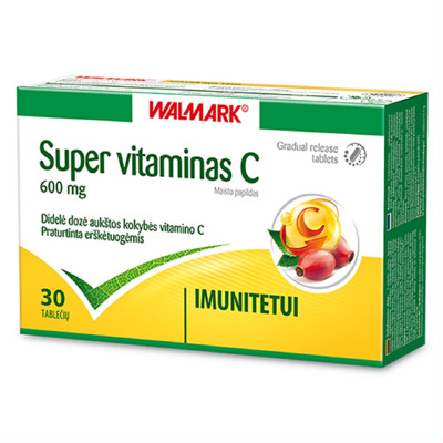 WALMARK SUPER VITAMINAS C, 600 mg, 30 tablečių paveikslėlis