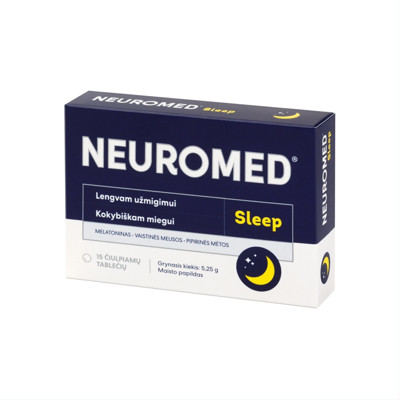NEUROMED SLEEP, 15 čiulpiamųjų tablečių paveikslėlis