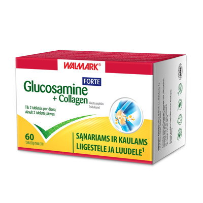 WALMARK GLUCOSAMINE + COLLAGEN FORTE, 60 tablečių paveikslėlis