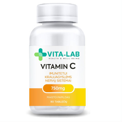 VITA-LAB VITAMINAS C, 750 mg, 90 tablečių paveikslėlis