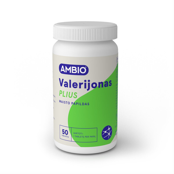 AMBIO VALERIJONAS PLIUS (200mg valerijono), 50 tablečių | Gintarinė vaistinė