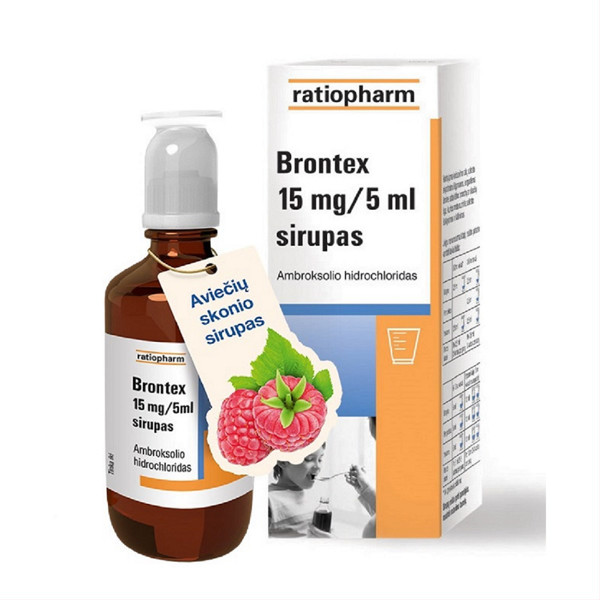 BRONTEX, 15 mg/5 ml, sirupas, 100 ml paveikslėlis
