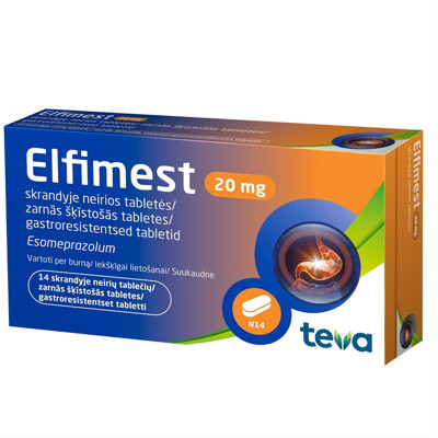 ELFIMEST, 20 mg, skrandyje neirios tabletės, N14  paveikslėlis