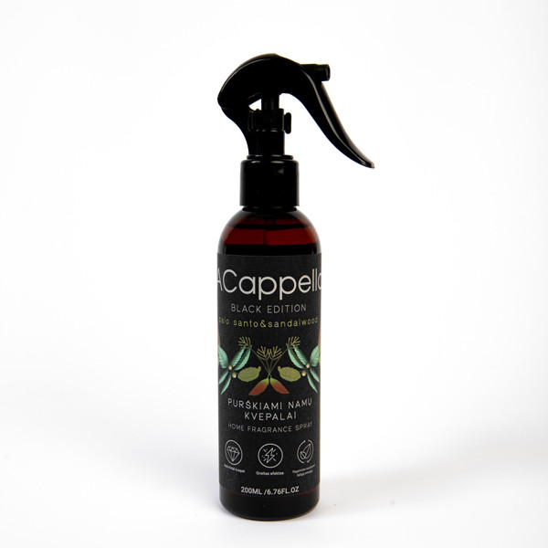 ACAPPELLA Black Edition purškiami namų kvepalai, Palo Santo & Sandalwood, 200 ml paveikslėlis