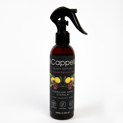 ACAPPELLA Black Edition purškiami namų kvepalai, Pink Pepper & Guaiac Wood, 200 ml paveikslėlis