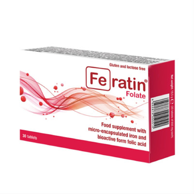 FERATIN FOLATE, 30 mg, 30 tablečių paveikslėlis