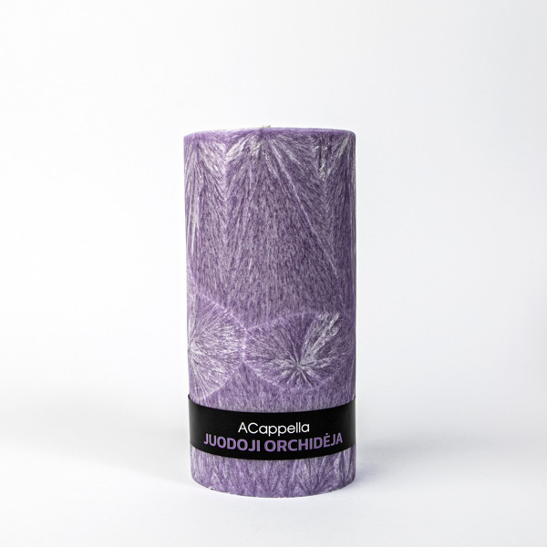 Accapella Rankų darbo 100% palmių vaško kvapni žvakė ,,Juodoji orchidėja'', 16 cm paveikslėlis