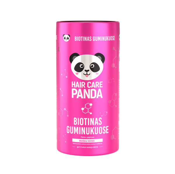 Maisto papildas „Hair Care Panda Biotinas guminukuose“, 60 guminukų