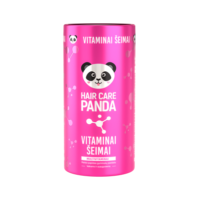 Maisto papildas „Hair Care Panda Vitaminai šeimai“,  300 g, 60 guminukų