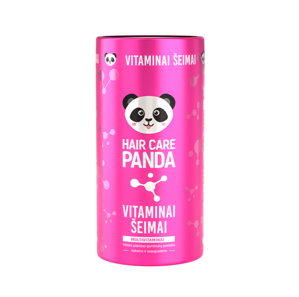 Maisto papildas „Hair Care Panda Vitaminai šeimai“,  300 g, 60 guminukų