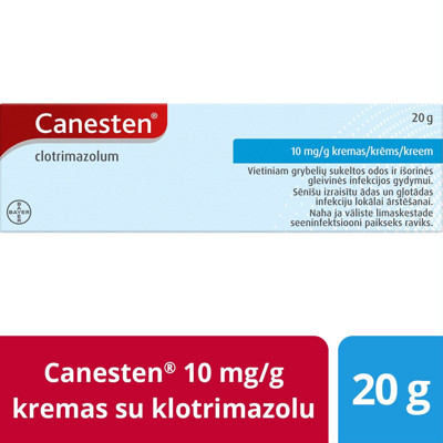 CANESTEN, 10 mg/g, kremas, 20 g paveikslėlis