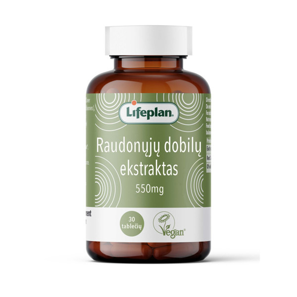 LIFEPLAN RAUDONŲJŲ DOBILŲ EKSTRAKTAS, 550 mg, 30 tablečių paveikslėlis