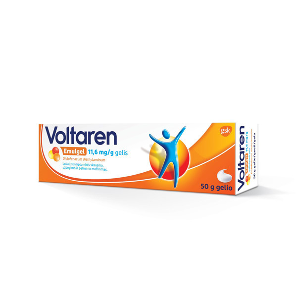VOLTAREN EMULGEL, 11,6 mg/g, gelis, 50 g  paveikslėlis